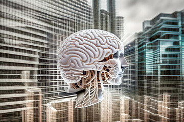 Artificial intelligence digitally creates brain head