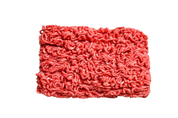 Raw Mince Ground meat. Isolated, transparent background.