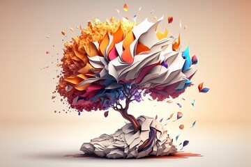 Fototapeta premium Explore the beauty of nature with our collection of tree art pieces featuring various styles and forms, from abstract to realistic. Perfect for any nature lover's collection.
