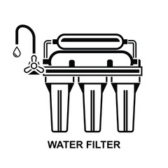 Reverse osmosis system icon. Water filter icon isolated on background vector illustration.