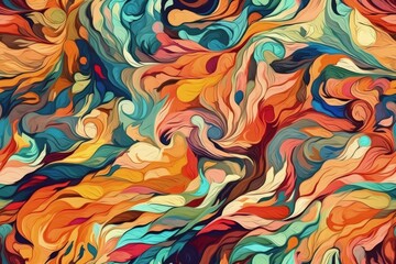 vibrant and colorful abstract painting with a multitude of hues and tones. Generative AI