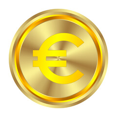 gold coin euro currency, realistic and luxury gold coin treasure concept. 3d vector illustration