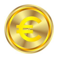 gold coin euro currency, realistic and luxury gold coin treasure concept. 3d vector illustration