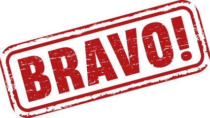 Bravo red square grunge stamp