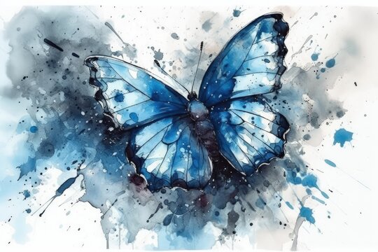 Obrazy Blue Butterfly Watercolor zdj cia wektory i wideo bez tantiem 67 525 Adobe Stock