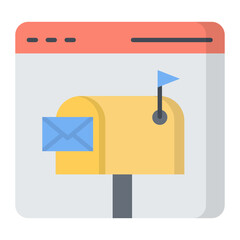 Online Mailbox Flat Icon