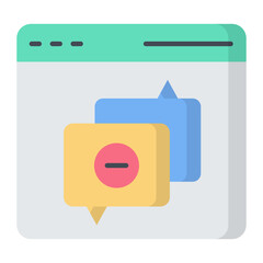 Fototapeta premium Remove Chat Flat Icon