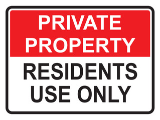 Private property residents use only