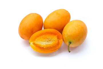 Marian plum fruit isolated on white background