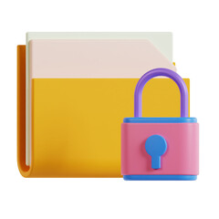 folder with lock 3d icon