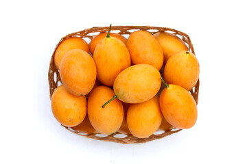 Marian plum fruit isolated on white background