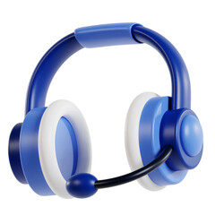 headphones on white background, podcast 3d media illustration