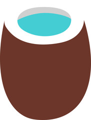 Single cross section of brown coconut