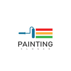Brush and paint  color with minimalist design style. Creative concept of paint design