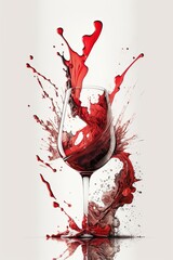 red wine pouring into glass