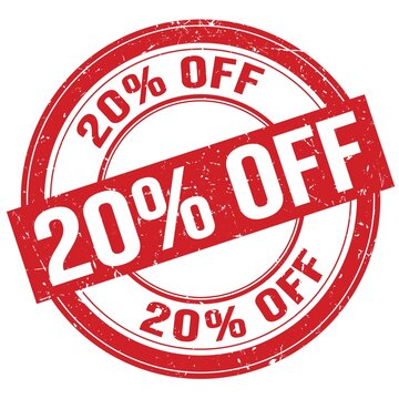 20% OFF text written on red round stamp sign