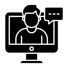 Video Chat Glyph Icon