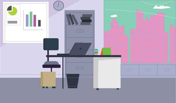 Office room Flat illustration