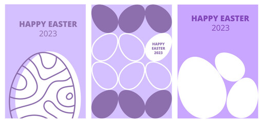 Happy Easter Day illustration set. Set of Easter backgrounds.