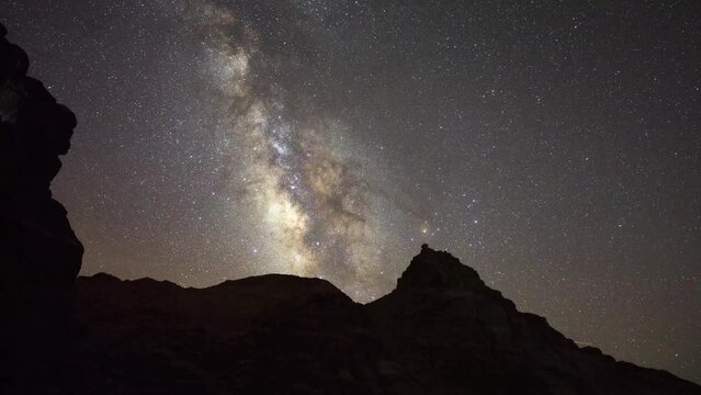 Night Milky way above the Wadi Rum Desert, Jordan, Middle East