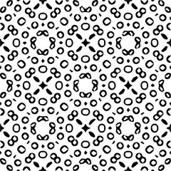 Grunge background with abstract shapes. Black and white texture. Seamless monochrome repeating pattern for web page, textures, card, poster, fabric, textile.