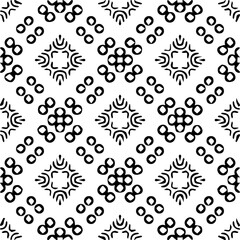 Grunge background with abstract shapes. Black and white texture. Seamless monochrome repeating pattern for web page, textures, card, poster, fabric, textile.