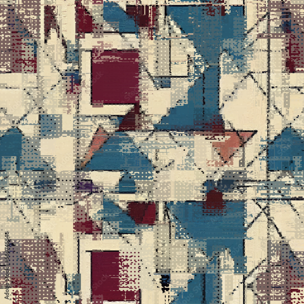 Aufkleber Vector image with imitation of grunge datamoshing texture.