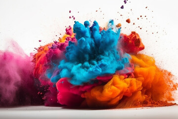 Colorful Dust Splash Rainbow Blast: A Burst of Creativity and Color. Ai generated