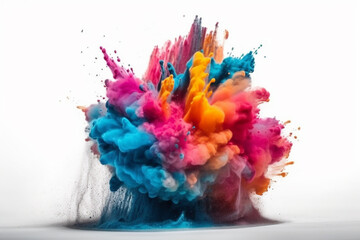 Colorful Dust Splash Rainbow Blast: A Burst of Creativity and Color. Ai generated