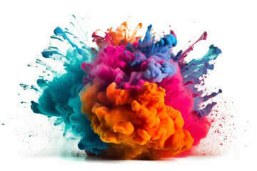 Colorful Dust Splash Rainbow Blast: A Burst of Creativity and Color. Ai generated