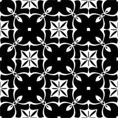 Background with abstract shapes. Black and white texture. Seamless monochrome repeating pattern  for decor, fabric, cloth.