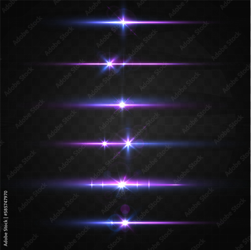Poster beautiful glow light flare and spark. red blue special effect, speed police line. magic of moving fa