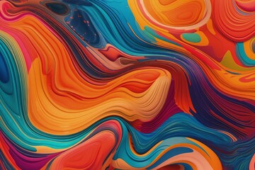 Obraz premium an abstract painting with vibrant colors and geometric shapes. Generative AI