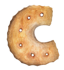 Cookie alphabet. Baking ABC. Watercolor illustration.