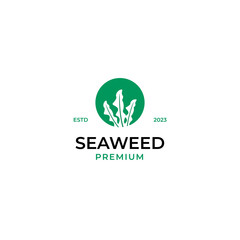 Flat seaweed logo design concept vector illustration idea