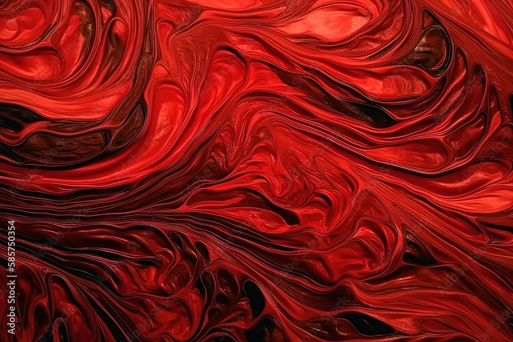 Poster close up of a dynamic red and black abstract background. generative ai
