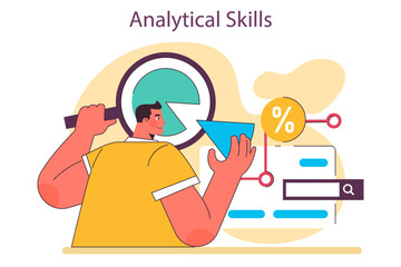 Employee with analytical skill. Data examination and plan development