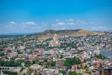 Fototapeta na wymiar beautiful view of the city of Tbilisi from above