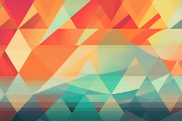 Fototapeta premium Vibrant Abstract Background. An abstract background illustration featuring vibrant colors and geometric shapes. Ai generated