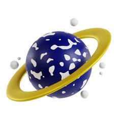 Illustration 3D saturnus on white background