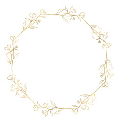 Floral gold wreath illustration