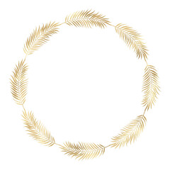 Floral gold wreath illustration