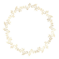 Floral gold wreath illustration