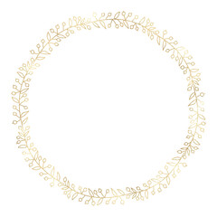 Floral gold wreath illustration