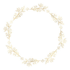 Floral gold wreath illustration