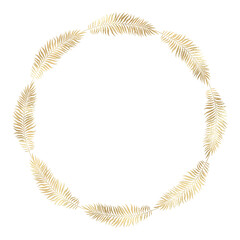 Floral gold wreath illustration