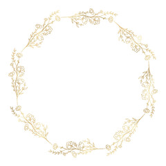 Floral gold wreath illustration