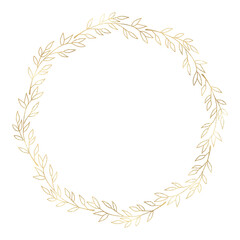 Floral gold wreath illustration