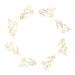 Floral gold wreath illustration
