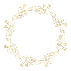 Floral gold wreath illustration